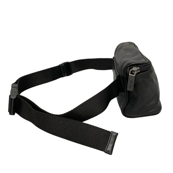 Auth miumiu - Black Leather Bum Bag - Picture 7 of 16